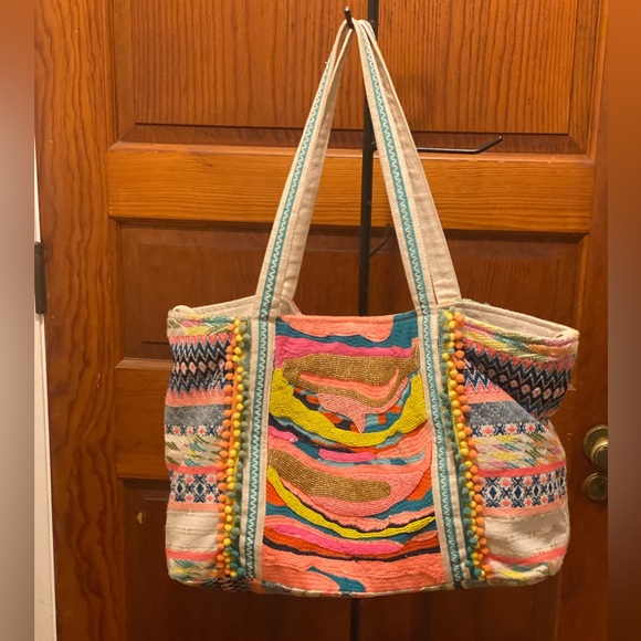 America & Beyond Daphne Embellished Tote & Half Moon Clutch - Picture 5 of 8